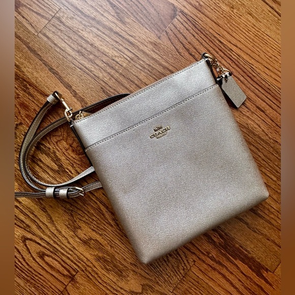 COACH Kitt Metallic Messenger Crossbody Purse - Picture 1 of 13